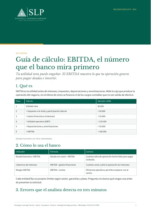 Portada: EBITDA: cálculo y uso bancario